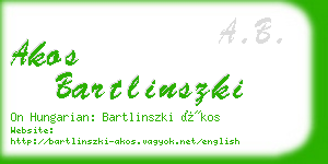 akos bartlinszki business card